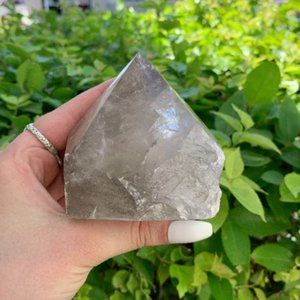 Mystical Light Smoky Quartz Polished Point, Root chakra, Unique Art, Boho Decor